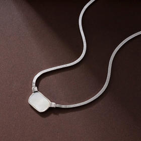 子佩集S925银【静潭】项链纯银【XL-5943】原创2方块2501