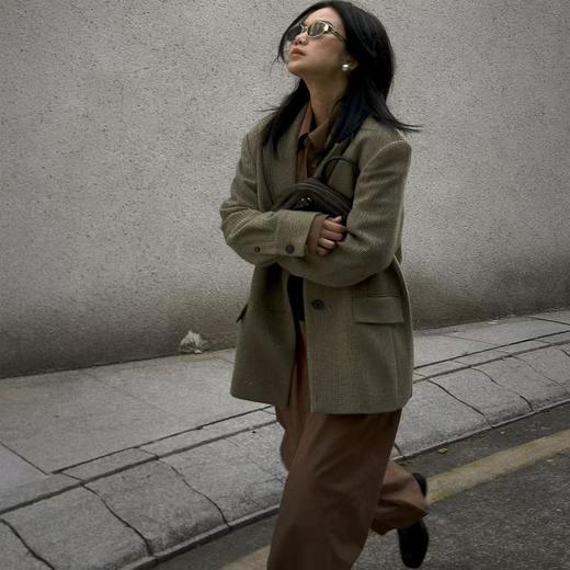 顺丰包邮52311洛诗琳秋冬新款松弛廓形羊毛编织外套587 商品图2