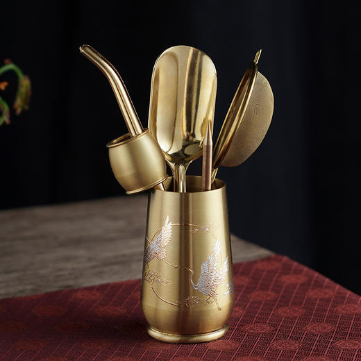 雅集茶具茶道铜六君子（竹节） 商品图2