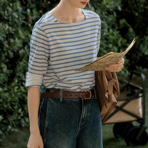 裁缝学苑AS414设计感简约七分袖一字领T恤纸样女春新款上衣打版裁剪样板 商品图4