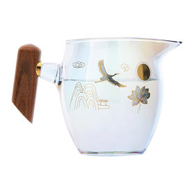 雅集茶具木把公道杯360ml （幻彩-云鹤）