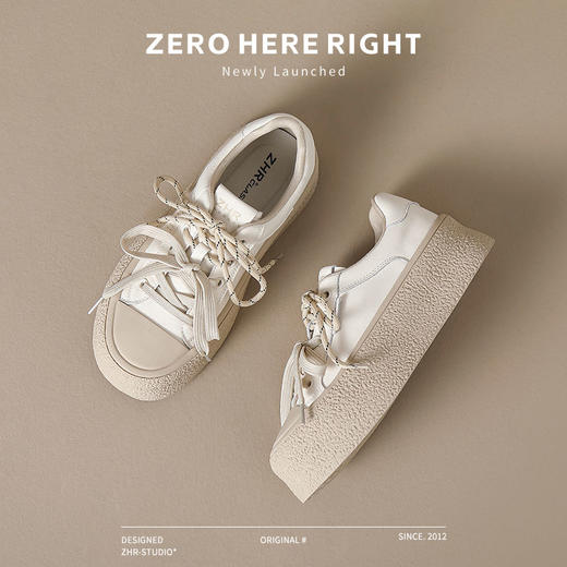 ZHR则则厚底双鞋带休闲鞋软底耐磨女鞋松糕底2024秋ins百搭休闲鞋 商品图7