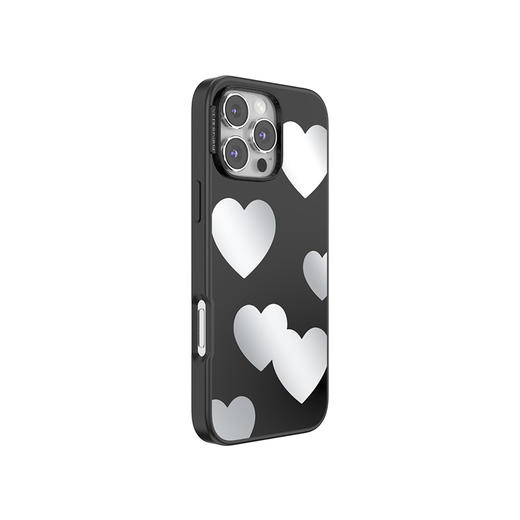 【甜】爱心镜 POPCASE手机壳 MagSafe Popcase磁吸款 镜面壳 黑色 爱心 拼贴 iPhone 16/15/14 商品图0