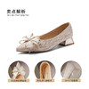 ZHR尖头蝴蝶结单鞋2023新款粗跟婚鞋中式百搭公主鞋一脚蹬女鞋子 商品缩略图2