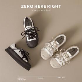 ZHR则则厚底双鞋带休闲鞋软底耐磨女鞋松糕底2024秋ins百搭休闲鞋