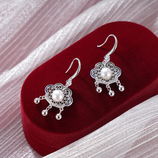 子佩集S925银珍珠耳环纯银【EL040212】珍珠锁2501 商品图2