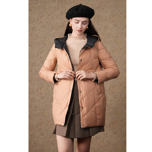 乔万尼冬新款羽绒服90白鸭绒保暖简约拼色双面穿设计EI4T658 商品图2