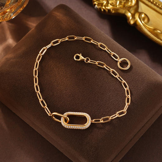 子佩集S925银【缘起扣】手链纯银【KK168C】时尚镀金2501 商品图4