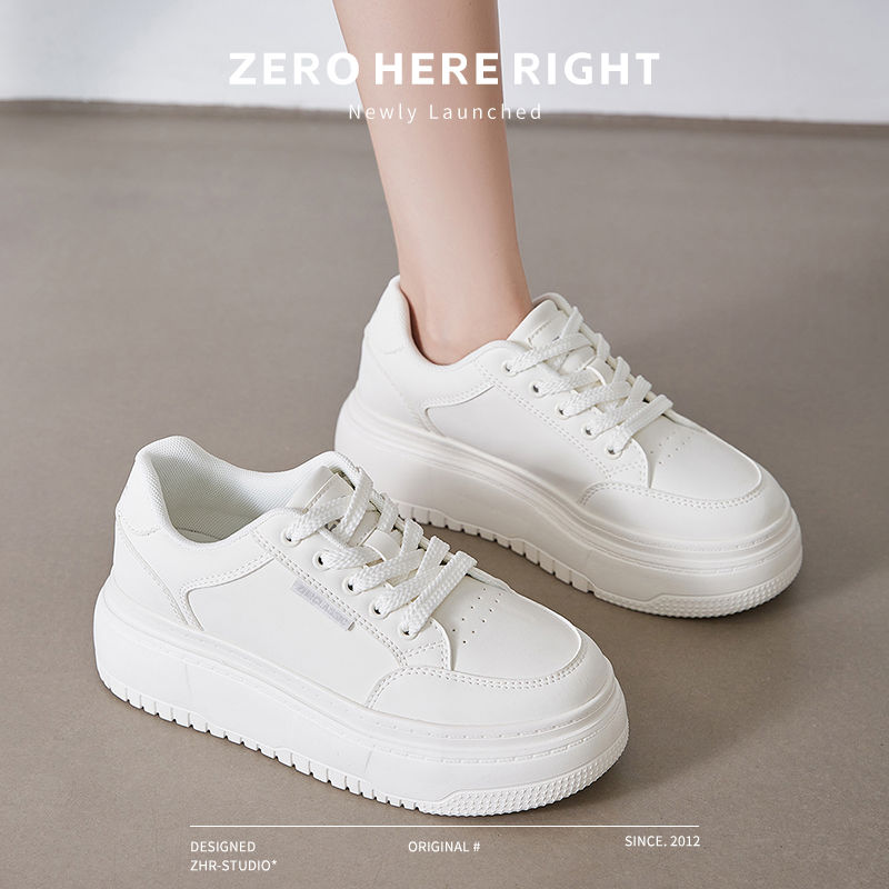 ZHR则则厚底小白鞋2024秋季新款轻便透气防滑百搭运动休闲鞋子女