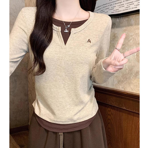 裁缝学苑AS409 假两件打底衫纸样长袖t恤女内搭小衫打版裁剪样板图 商品图1