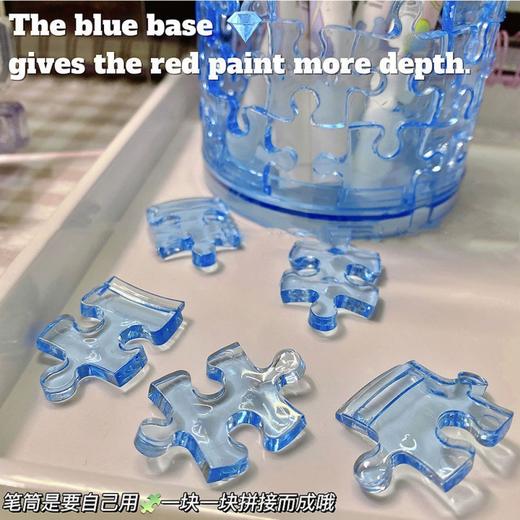 【锻炼动手能力，既可以当笔筒又可以当存钱罐】3D立体水晶拼图笔筒 存钱罐收纳盒 益智DIY积木玩具 摆饰桌面配饰-QQ 商品图2
