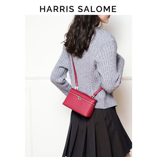 HarrisSalome 牛皮百搭饭盒包软皮小包小号单肩斜挎大号双肩背可选 商品图9