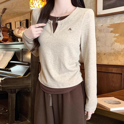 裁缝学苑AS409 假两件打底衫纸样长袖t恤女内搭小衫打版裁剪样板图 商品图5