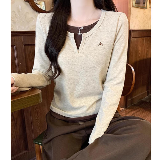 裁缝学苑AS409 假两件打底衫纸样长袖t恤女内搭小衫打版裁剪样板图 商品图4