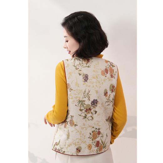 西子/【锦绣东方】百花盛景中式夹棉手工盘扣马甲/MJHC181 商品图2