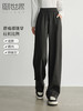 【专属特价】熙世界灰色休闲阔腿裤春秋2025新款高腰宽松直筒运动裤镰刀卫裤 商品缩略图0