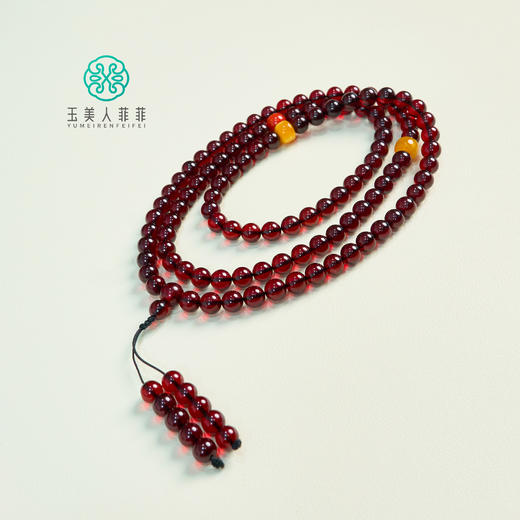 琥珀圆珠108项链约7mm 商品图0