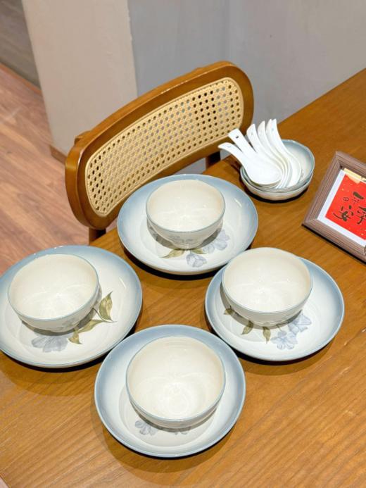 【生活好物丨唯都餐具套装】经高温釉下彩工艺，釉面光滑细腻，纹理淡雅凸显轻奢质感，持久不易褪色，手感舒适一冲即净， 可进烤箱、微波炉、洗碗机、消毒柜，无论送人还是自由皆可。 商品图3