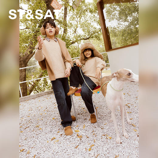 【童鞋】星期六可爱蝴蝶结绒绒毛边保暖豆豆鞋SSC419DL9P 商品图2