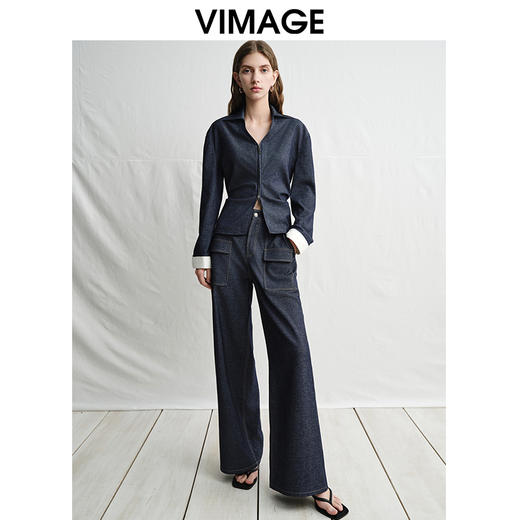 VIMAGE纬漫纪时尚显瘦简约通勤百搭收腰衬衫上衣春季新款V2313908 商品图1