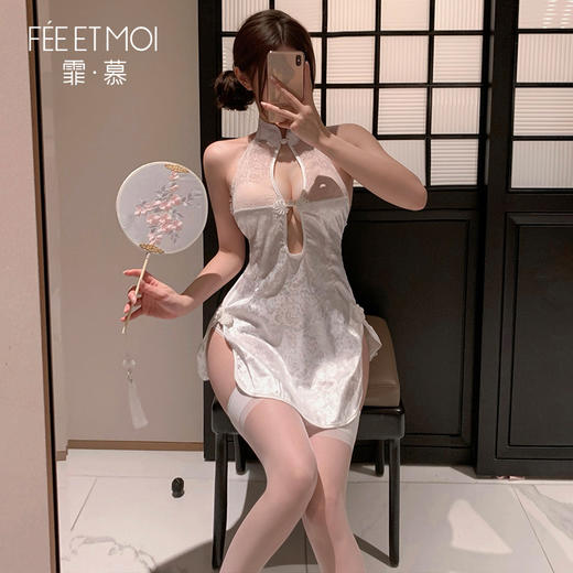 【情趣内衣】霏慕 秀雅美人后开衩露臀旗袍6715 商品图7