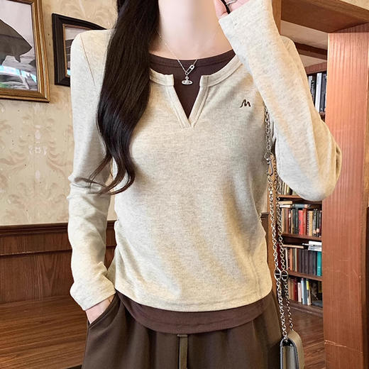 裁缝学苑AS409 假两件打底衫纸样长袖t恤女内搭小衫打版裁剪样板图 商品图3