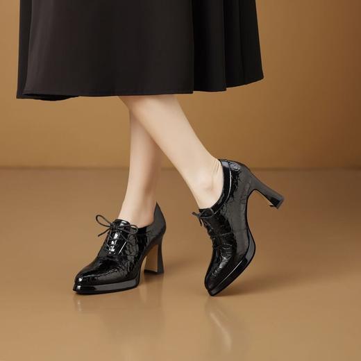 【预售5天】时尚圆头防水台高跟鞋，系带深口单鞋不累脚HY&H3584 商品图2