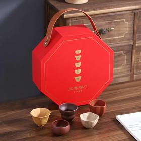 五福临门紫砂杯礼盒，礼到福到，宜兴原矿紫砂【 五福临门预售6天内发货】