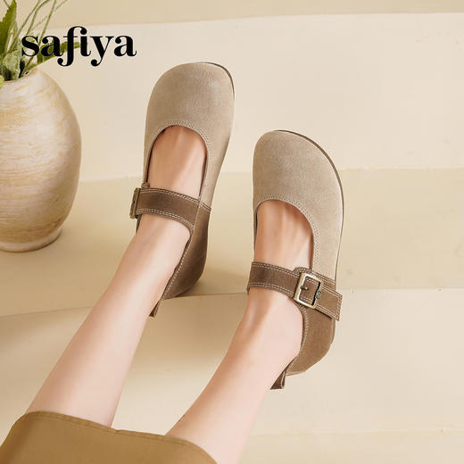 Safiya/索菲娅2025百搭软底浅口平底休闲圆头单鞋 SFD1111405 商品图2