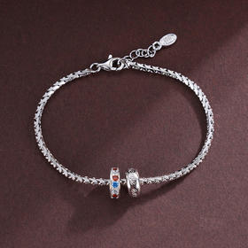 子佩集S925银【幸运法则】手链纯银【FYS-0003】时尚彩钻圈2501