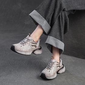JZ1211-3 2025春夏新款韩版网面透气厚底老爹鞋百搭休闲运动风女鞋