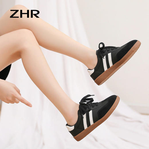 ZHR德训鞋女2024年新款百搭复古休闲鞋运动阿甘鞋厚底低帮板鞋女 商品图9