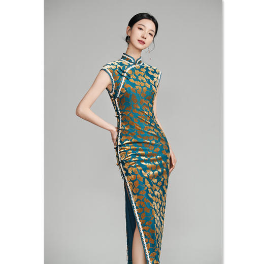 GX丝绒长款无袖新中式旗袍2025春夏新款时尚国风年轻女士旗袍连衣裙 商品图0