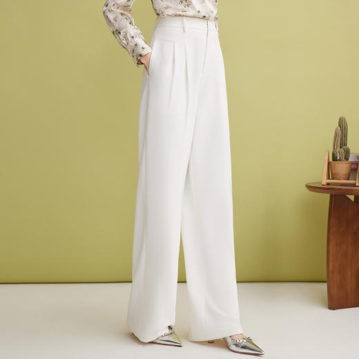 EITIE爱特爱利落通勤显瘦直筒高腰百搭休闲裤2025春季新款A2505507 商品图1