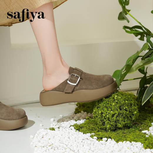 Safiya/索菲娅2025咖啡庄园复古软底休闲外穿舒适勃肯凉拖SFD1110404 商品图4