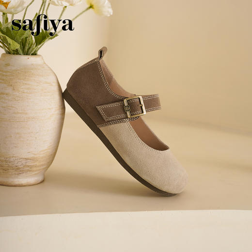 Safiya/索菲娅2025百搭软底浅口平底休闲圆头单鞋 SFD1111405 商品图6