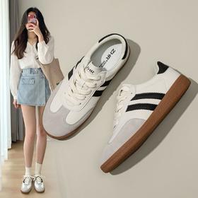 ZHR德训鞋女2024年新款百搭复古休闲鞋运动阿甘鞋厚底低帮板鞋女