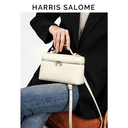 HarrisSalome 牛皮百搭饭盒包软皮小包小号单肩斜挎大号双肩背可选 商品图1
