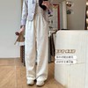 金蘑菇菇 梨声杳 垂垂裤/新中式暗纹提花松紧系带直筒裤 商品缩略图0
