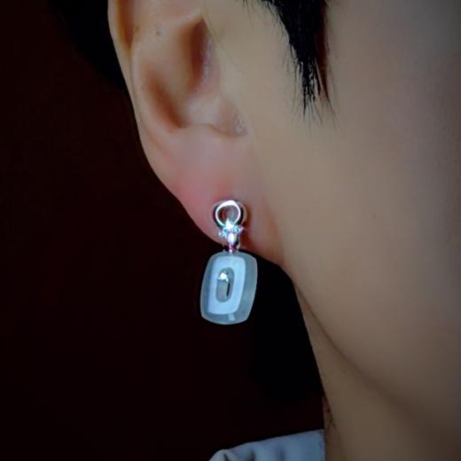 “方糖”18k镶嵌翡翠耳环 商品图4