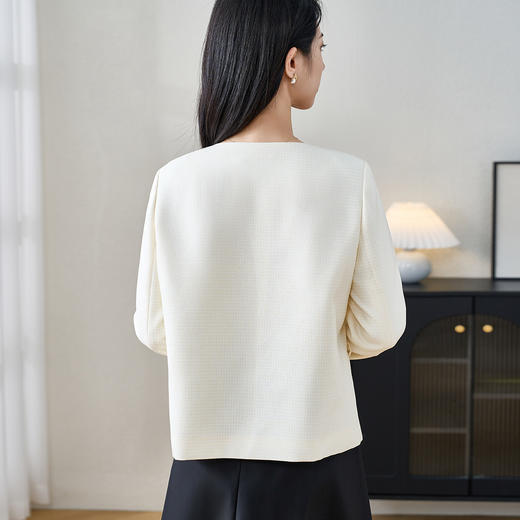 剩S/M/L/XL 米思阳2026春新品小香风外套时尚显瘦修身上衣女5M24CW3535 商品图3