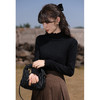 鹿向南《黑色胶片》2024秋季高领木耳边高级别致气质针织毛衣女 商品缩略图1