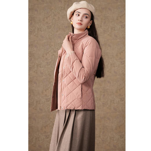 乔万尼短款收腰羽绒服简约高领保暖白鸭绒EI4T675 商品图7