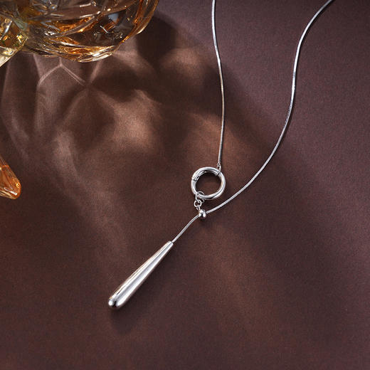 子佩集S925银【岁月流韵】项链纯银【AE00176】原创2大水滴2501 商品图1