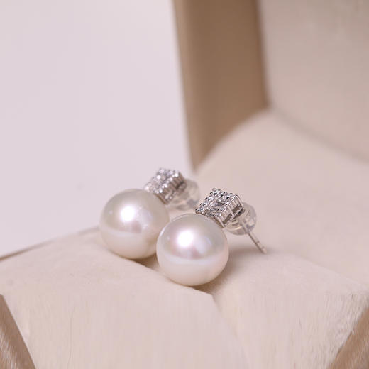 美裕 925银淡水珍珠耳钉11-12mm 108492W 商品图5