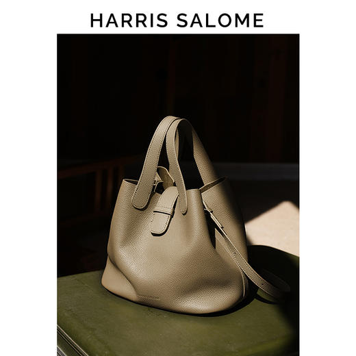 HarrisSalome 松下果实菜篮子头层牛皮单肩斜挎包 商品图7