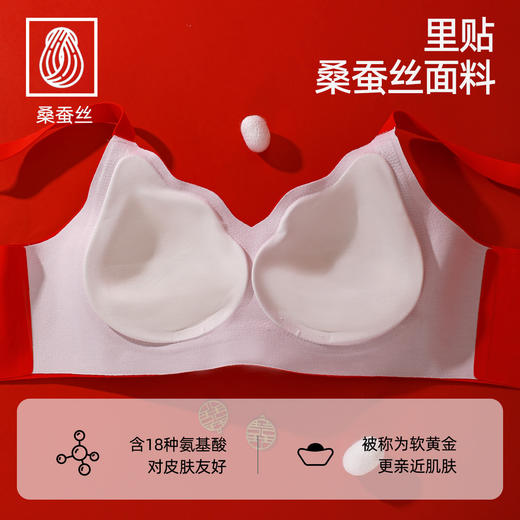 【桑蚕丝养护】熳洁儿 无痕内衣聚拢无钢圈软支撑收副乳文胸24761523 商品图6