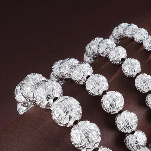 子佩集S990银【百福索绕】手串纯银【HC31142-8】手链原创作品白2501 商品图1