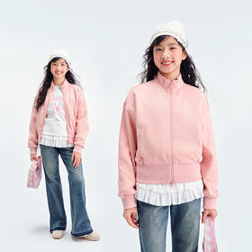 笛莎Deesha青少年女童外套2025春季女童绣花立领外套