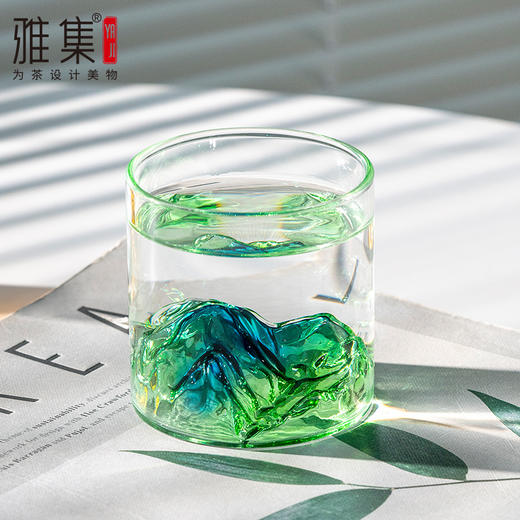 雅集组合玻璃杯观山杯170ml套装（青绿/透明各2个） 商品图1
